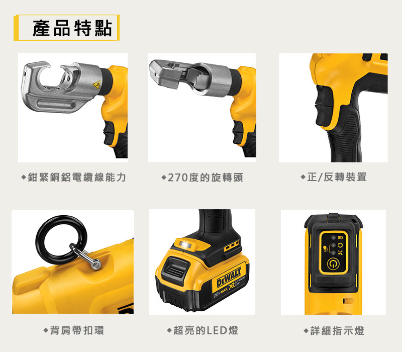 20V 超鋰電電纜夾鉗(空機) DCE300