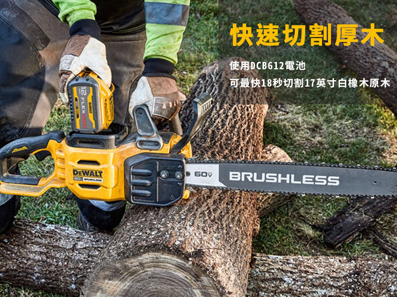 60V MAX 20無碳刷鏈鋸機(單電4.0Ah) DCCS677Y1