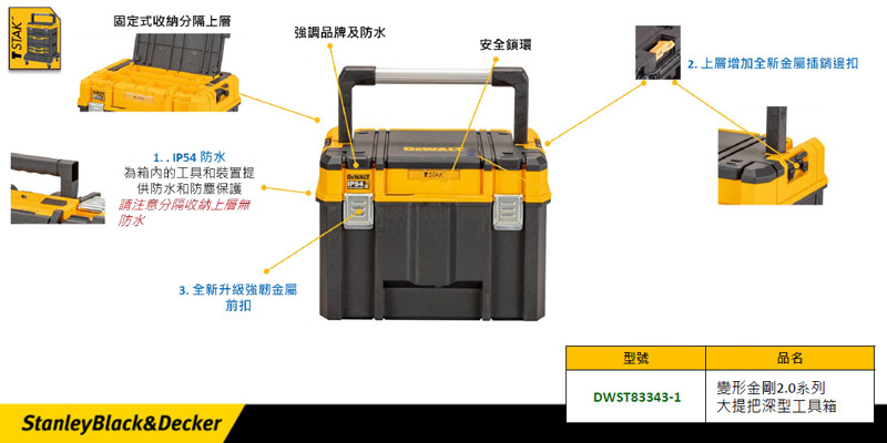 變形金剛2.0系列-大提把深型工具箱 DWST83343-1