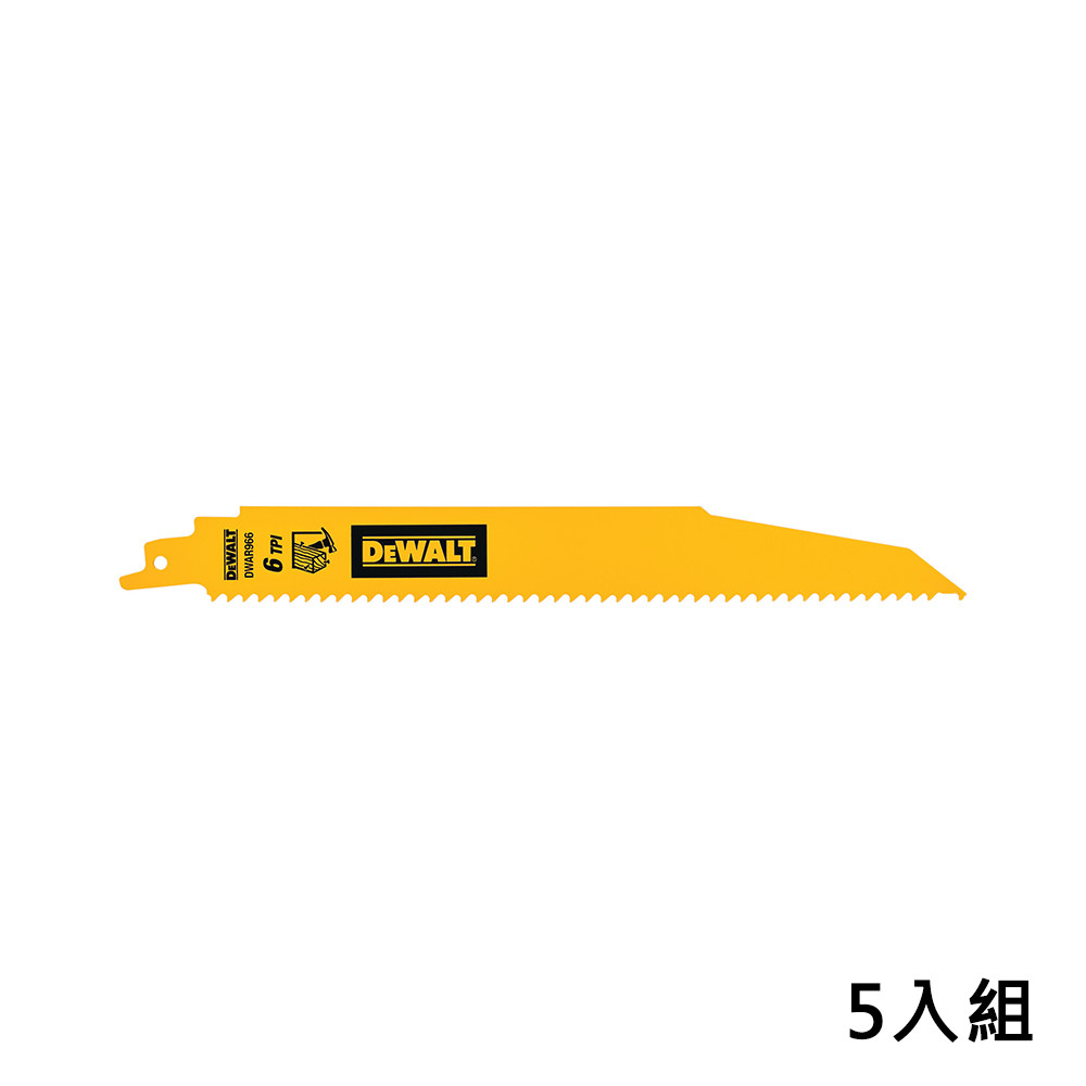 美國 得偉 DEWALT 9"x6T雙金屬破壞型軍刀鋸片(木工) DWAR966 (5入)