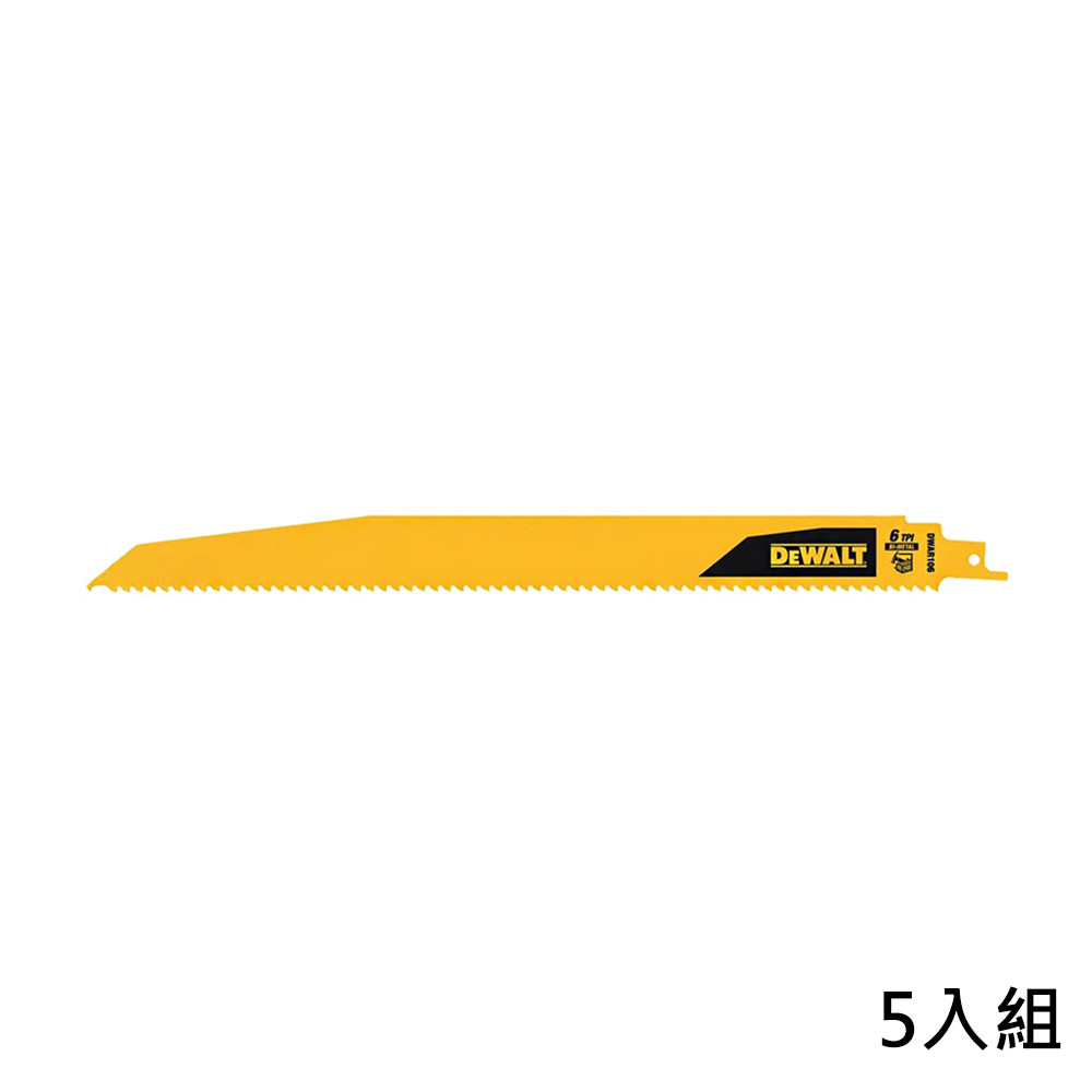 美國 得偉 DEWALT 12"x6T雙金屬破壞型軍刀鋸片(木工) DWAR106 (5入)