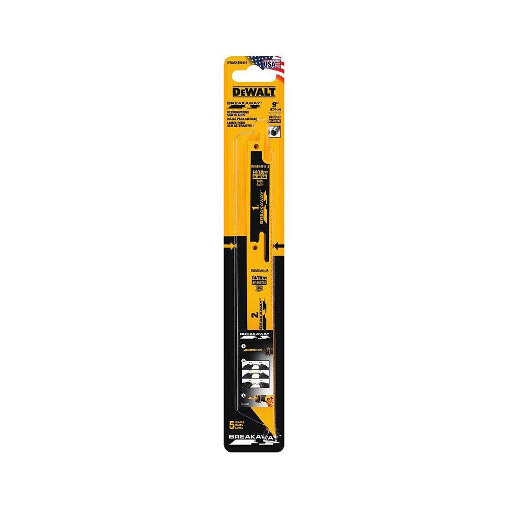 美國 DEWALT 得偉 DEWALT專利可折式軍刀鋸片 229mm DWABK491418 (3入)