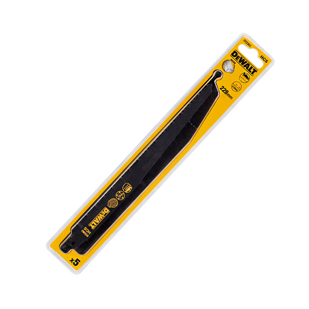 美國 得偉 DEWALT 高碳鋼木工用 木材及PVC快速切割軍刀鋸片228mm DT2363-QZ (5入)