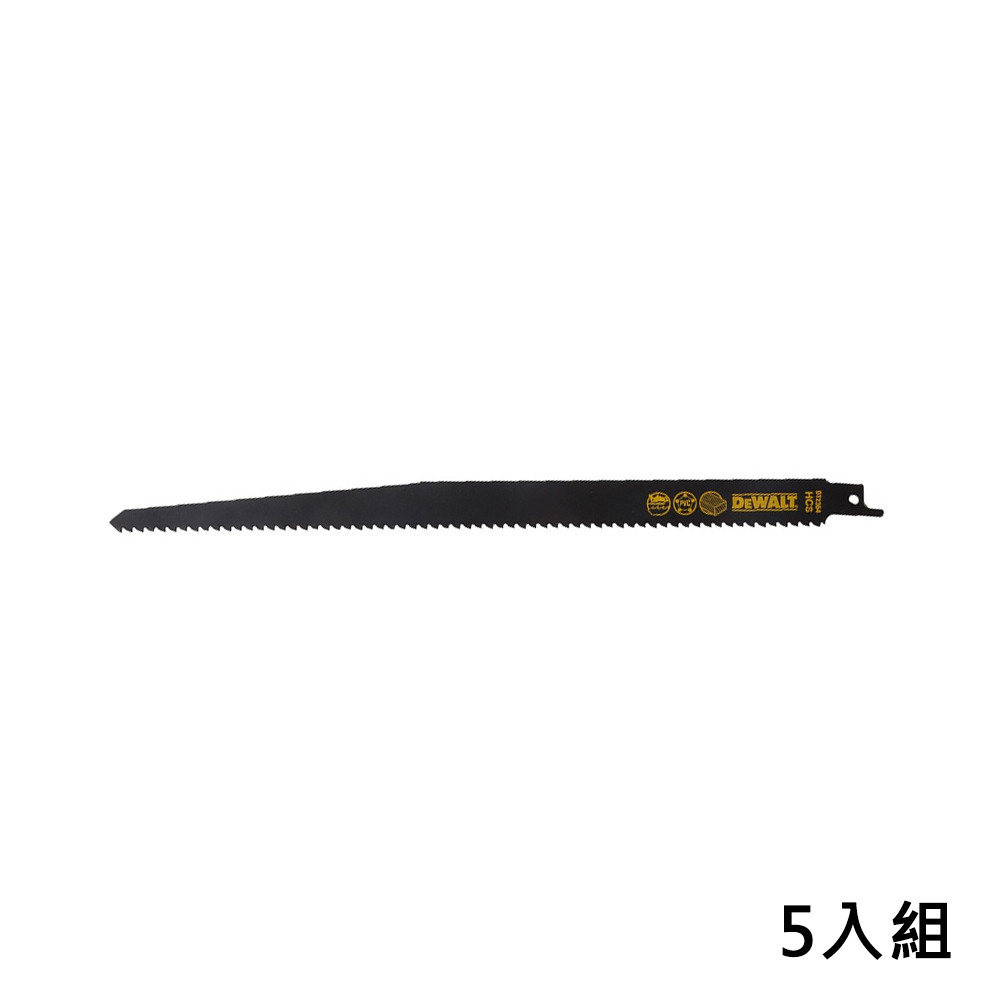 美國 得偉 DEWALT 高碳鋼木工用 木材及PVC快速切割軍刀鋸片305mm DT2364-QZ (5入)