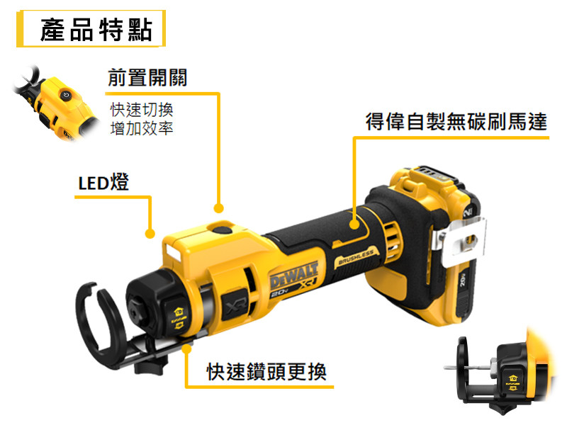 20V 石膏板開孔機(空機) DCE555B