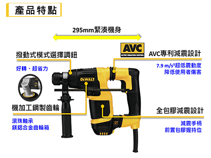 2KG D型握把四溝二用電鎚鑽 D25052K