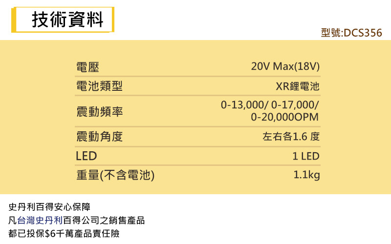 20V無碳刷專利磨切機(雙電2.0Ah) DCS356D2