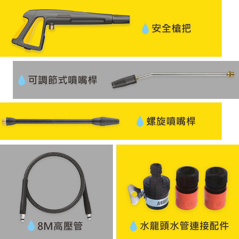 美國 史丹利 STANLEY 140bar 感應式高壓清洗機 SW22