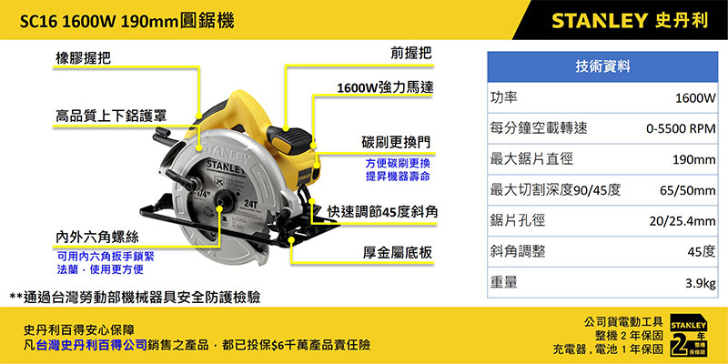 1600W 圓鋸機 SC16