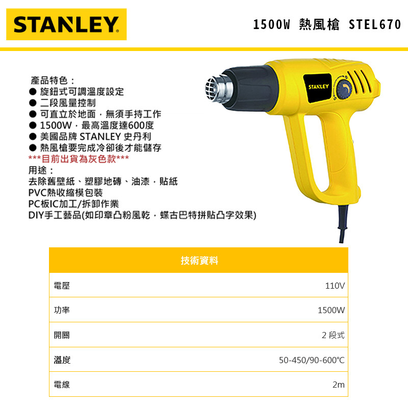 1500W 熱風槍 STEL670
