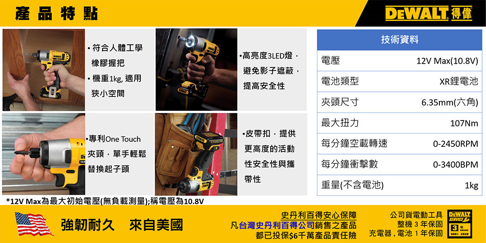 10.8V鋰電衝擊起子機(空機) DCF815